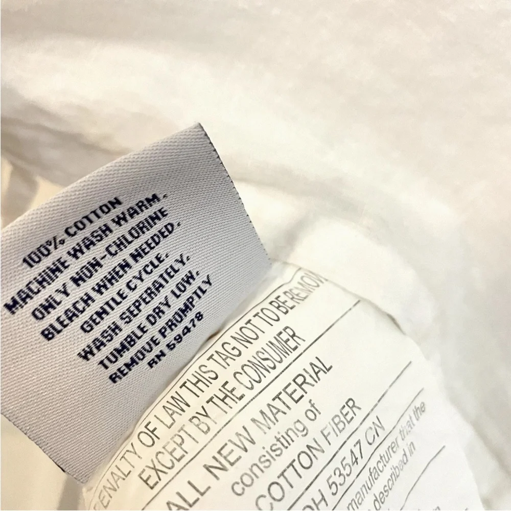 King Pillow Shams White Quilted 100% Cotton  - Pair